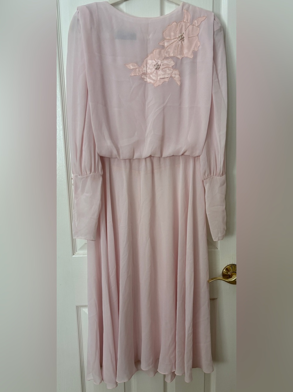 Stranger Things look ~ Vintage 80’s Light Pink Midi Dress ~ Women’s 7/8